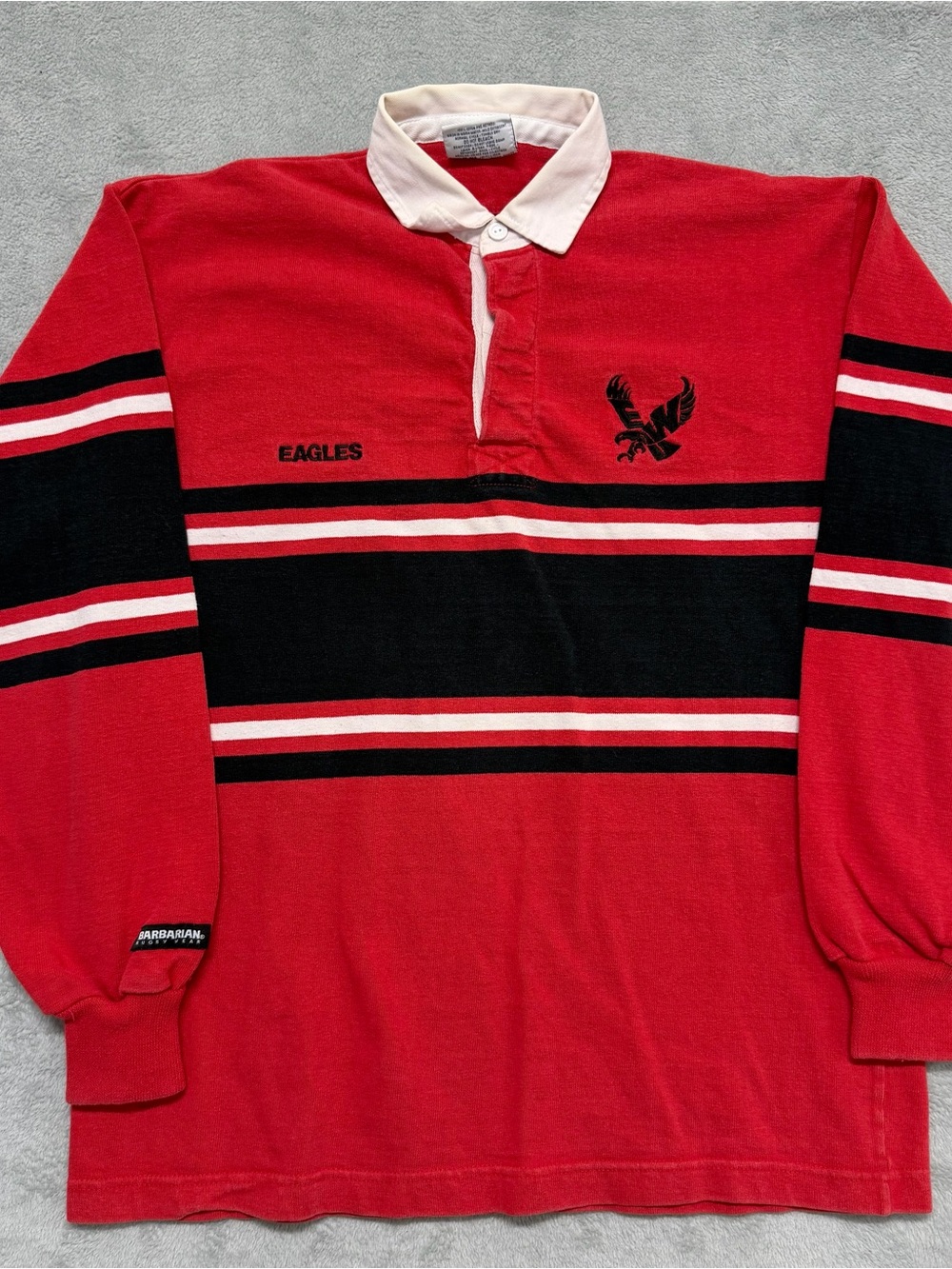 Vtg Eastern Washington Eagles Rugby Polo Long Sleeve Heavy Cotton 90’s Men’s XL
